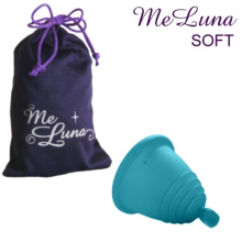 Copa menstrual MeLuna Shorty, Azul, Soft, Bola