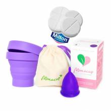 Pack Mimacup con esterilizador Mimaclean y pastillas Milton