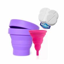 Copa menstrual Lily Cup Compact + Esterilizador Plegable + Pastillas Milton