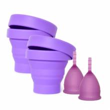 2 Copas menstruales Lunette + 2 Esterilizadores Plegables