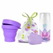 Copa Menstrual Ladycup + Lubricante Ladylube + Esterilizador plegable