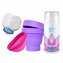 Copa menstrual Ziggy Cup + Esterilizador Plegable + Lubricante + Pastillas Milton