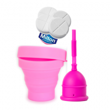 Copa Menstrual Eureka Cup + Esterilizador plegable + Pastillas Milton