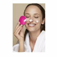 Cepillo facial eléctrico de silicona rosa